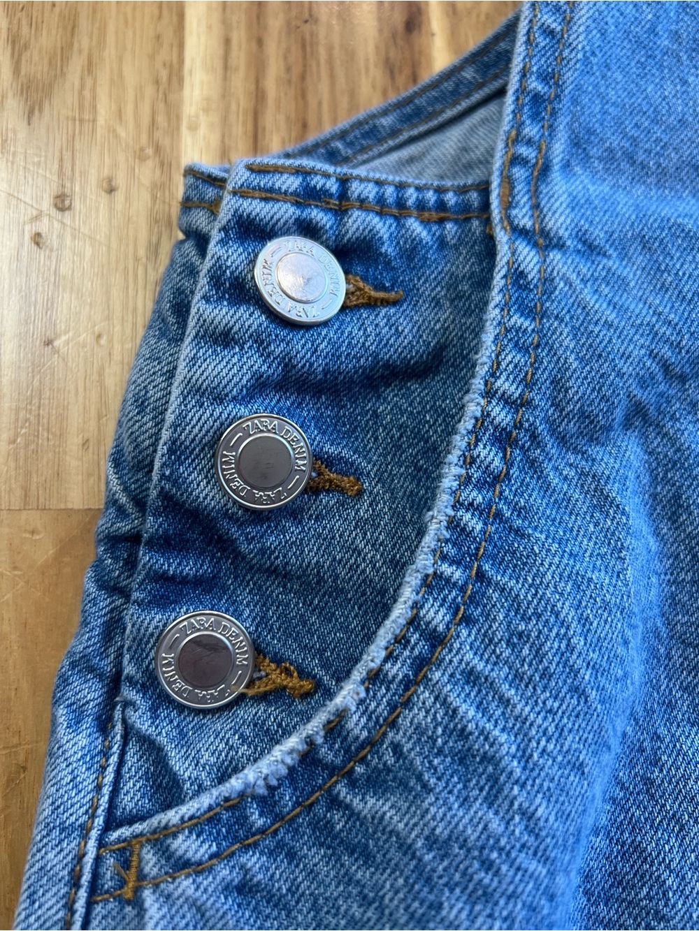 Zara Kids Denim Overall Dress Size 13-14 (164) Blue Jean Pinafore - Picture 2 of 6
